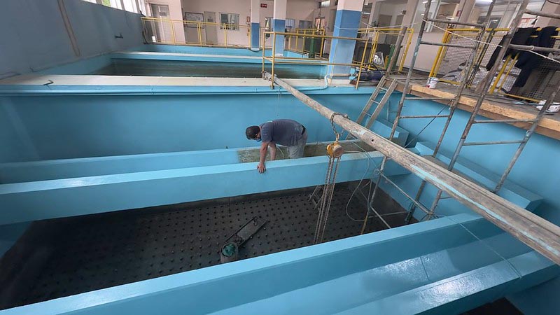 DAE finaliza reforma do nono filtro das ETAs e inicia recomposição dos elementos filtrantes