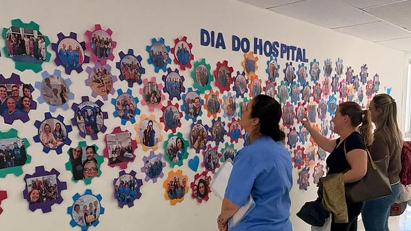 HM homenageia profissionais com mural de fotos no Mês do Hospital